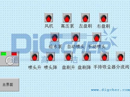 德(dé)高潔公鐵(tiě)兩用軌道清洗清掃車手動功能控製界麵