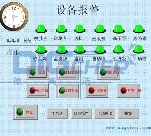 德高潔公鐵兩用軌道清洗清掃車控(kòng)製係(xì)統界麵